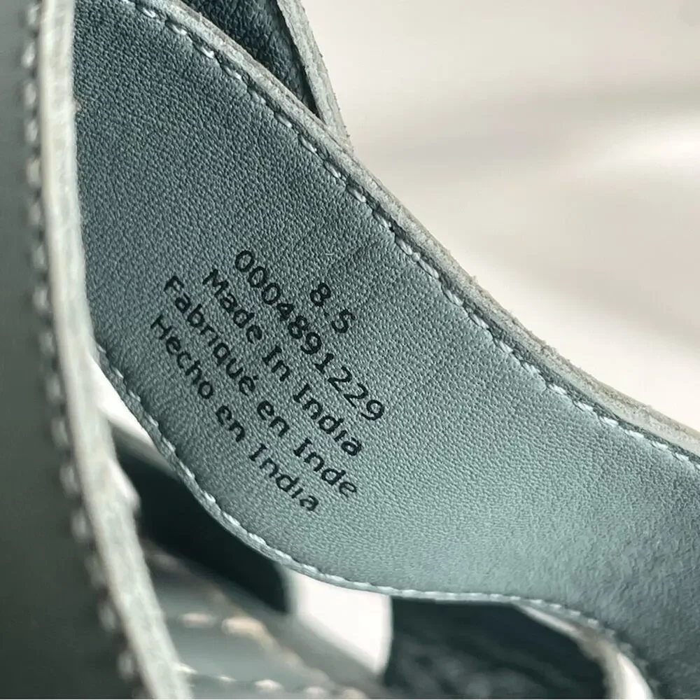 Free People Leather Buckle Sandal Sloan Stormy Sea